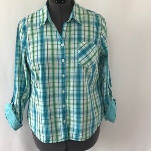Croft & Barrow Plaid Blouse Top